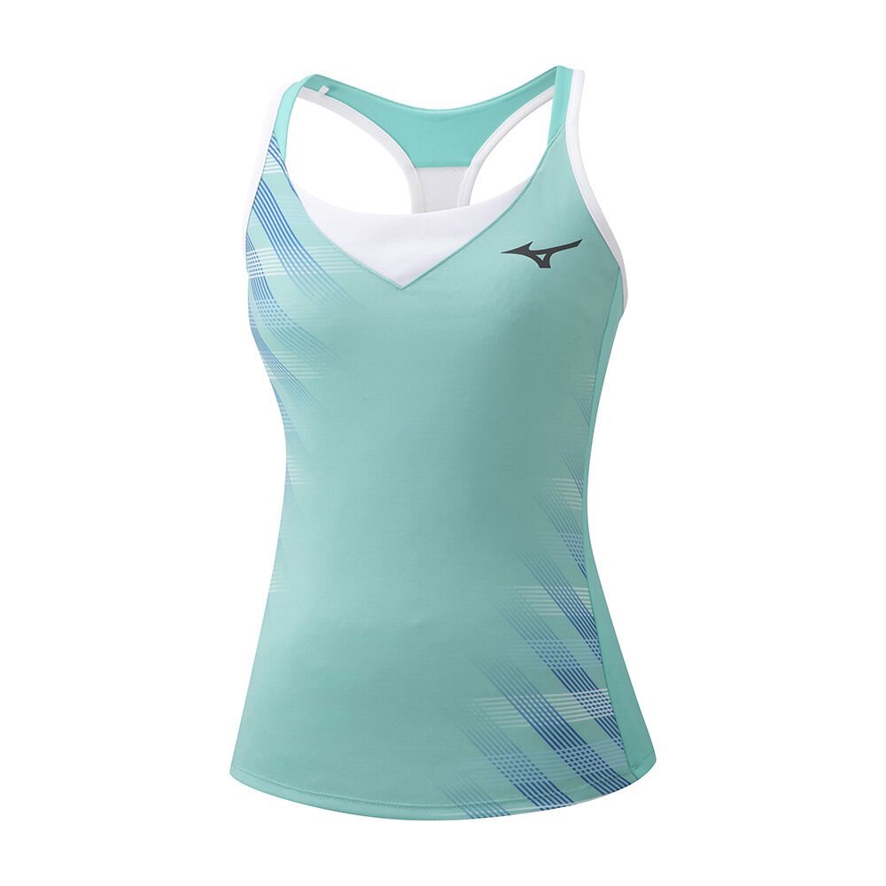 Womens Mizuno Printed Tank Top Turquoise Philippines (ZEVODY315)